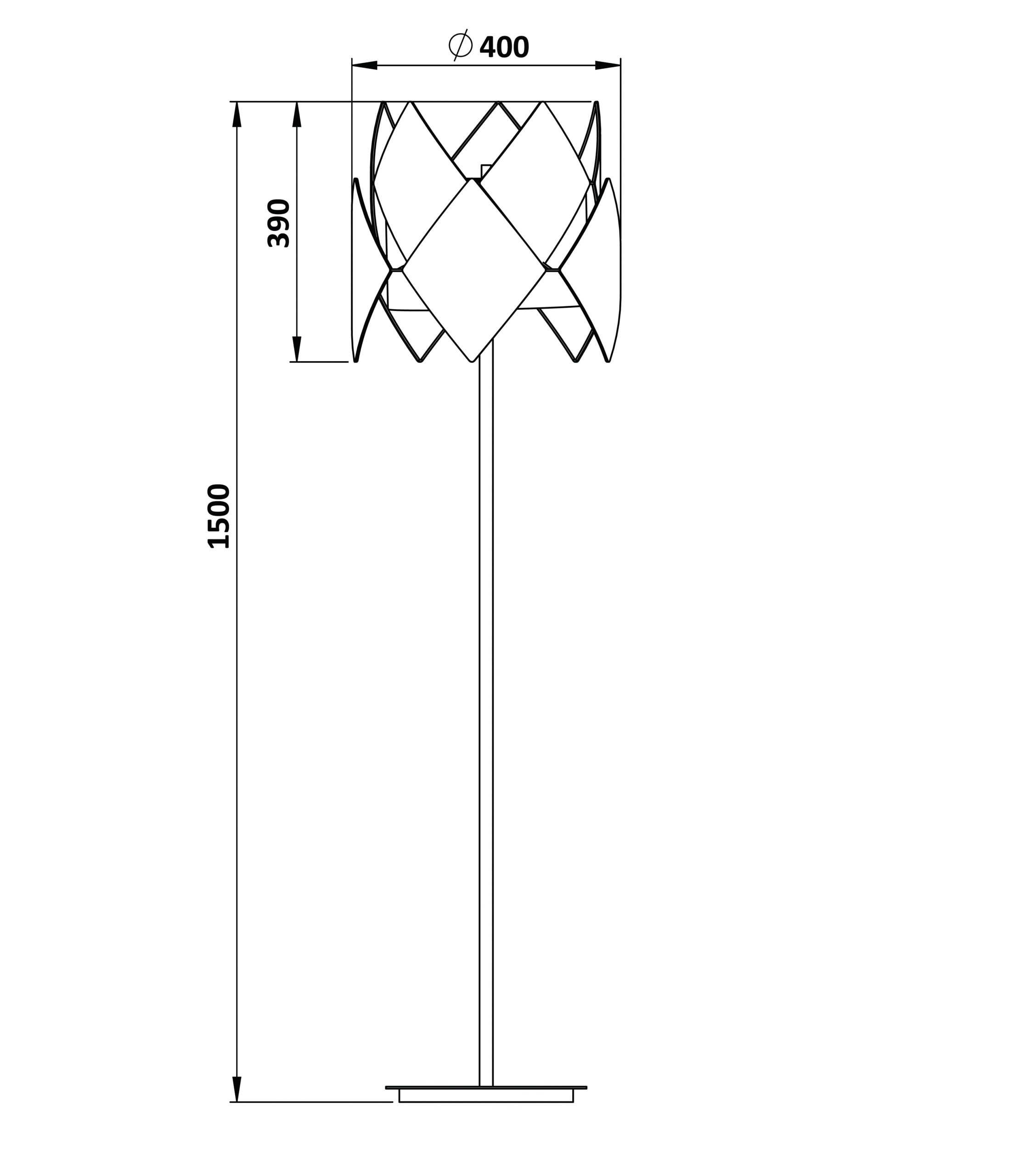 S 6733 Stehleuchte Abmessungen