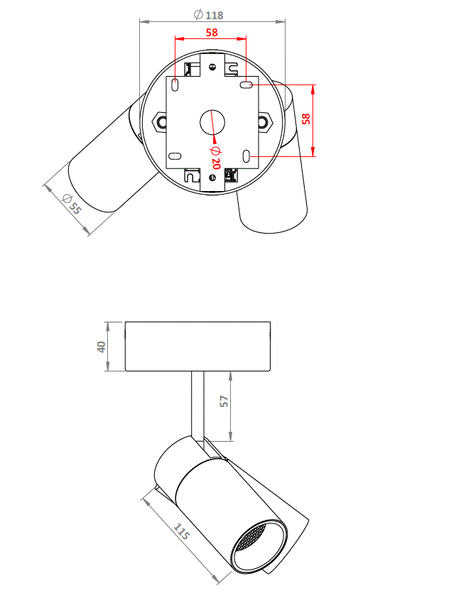 Jubar 4R.2_2flammig Abmessungen