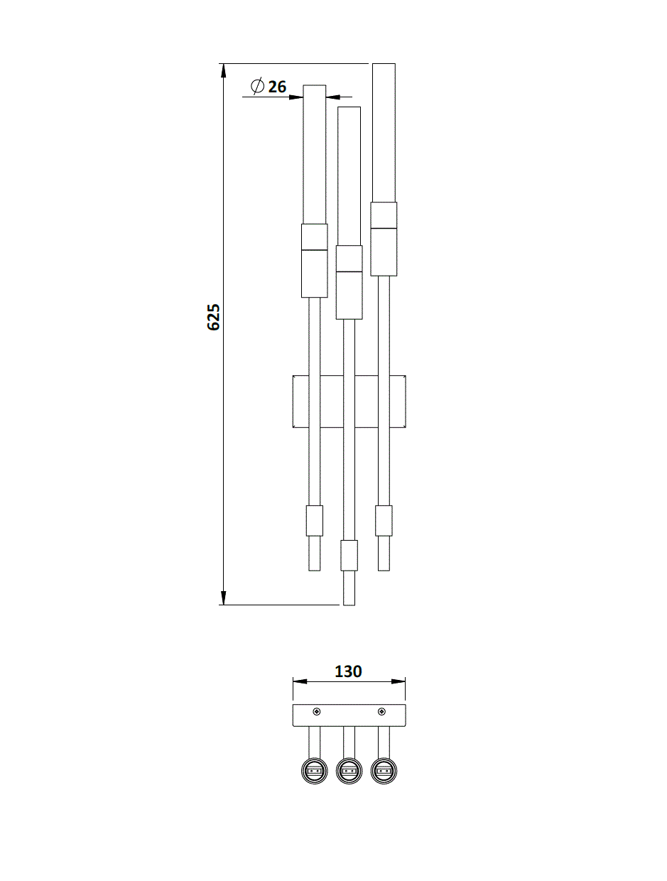 Abmessungen S 6553 Wandleuchte